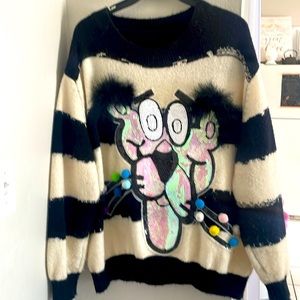 Fashion  sweeter  black and white panther